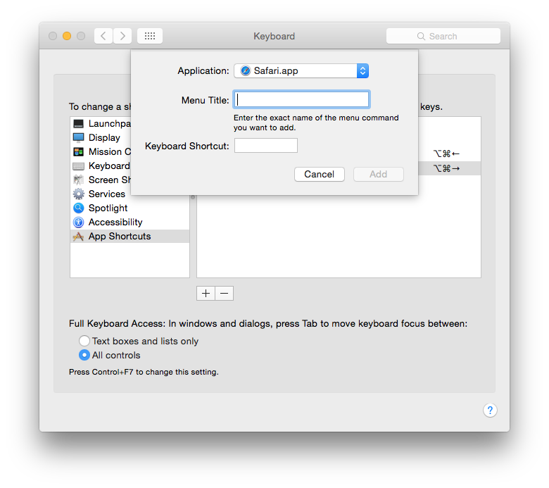 keyboard shortcuts mac for chrome